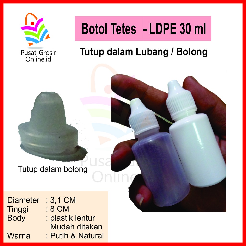 botol tetes mata 30 ml LUBANG plastik PUTIH 30ml 30cc bolong BARU