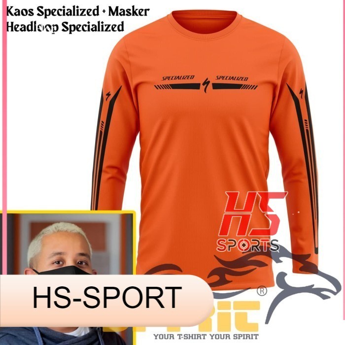 BAJU SEPEDA KAOS SPECIALIZED BONUS MASKER PRIA WANITA GOWES - XS