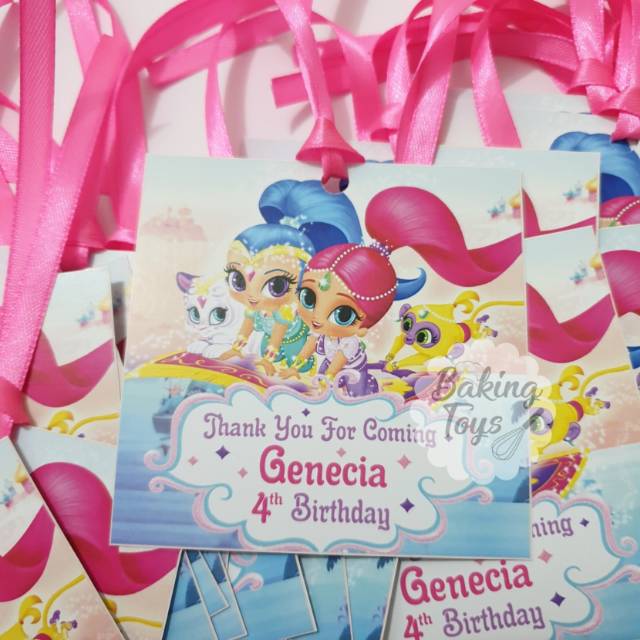 

Thank You Card Birthday Goodie Bag / Kartu Ucapan Ulang Tahun / Tag Card Shimmer and Shine