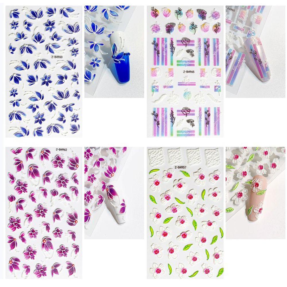 Mxbeauty Bunga Stiker Kuku Wanita Colorful Rose Petal Self Adhesive Nail Art Dekorasi