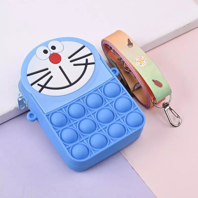 Tas pop it doraemon LED mini