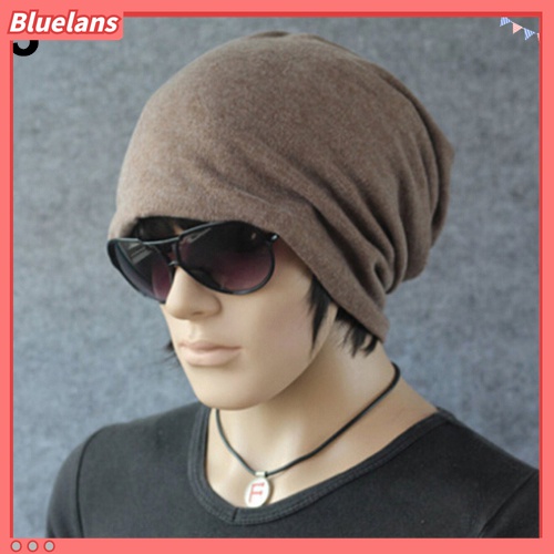 Bluelans Topi Beanie Scarf Rajut Hangat Gaya Hip Hop Untuk Pria Dan Wanita