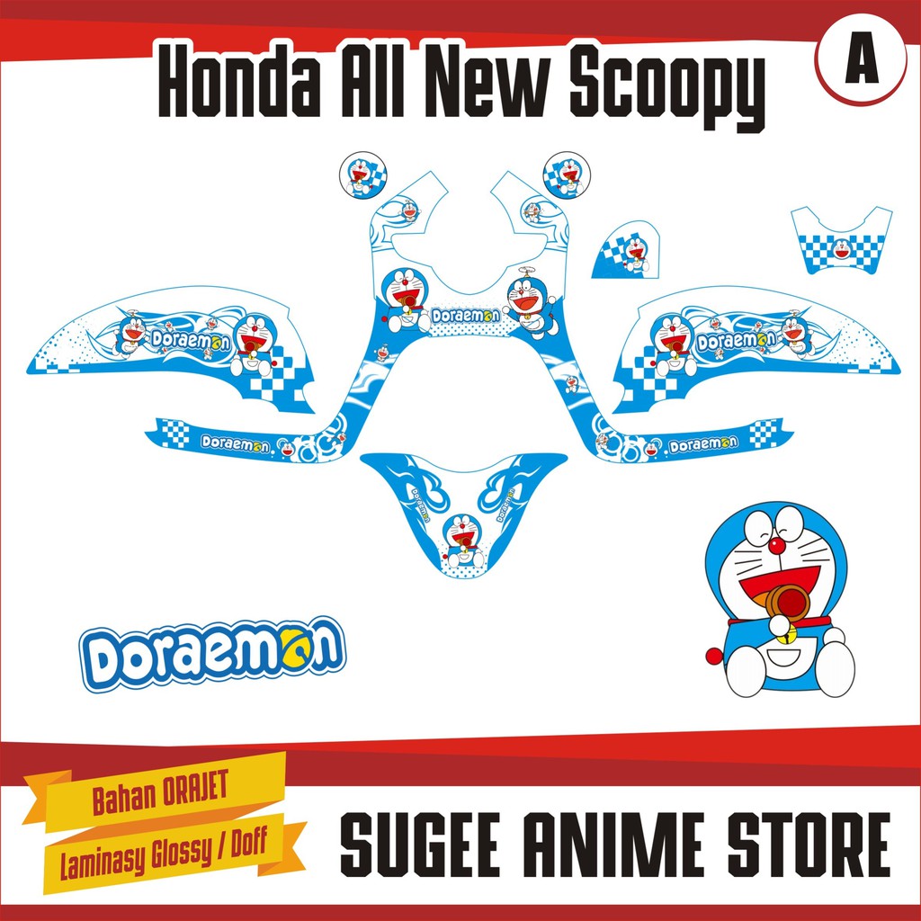 Sticker Anime Decal Motor Honda All New Scoopy Doraemon Shopee