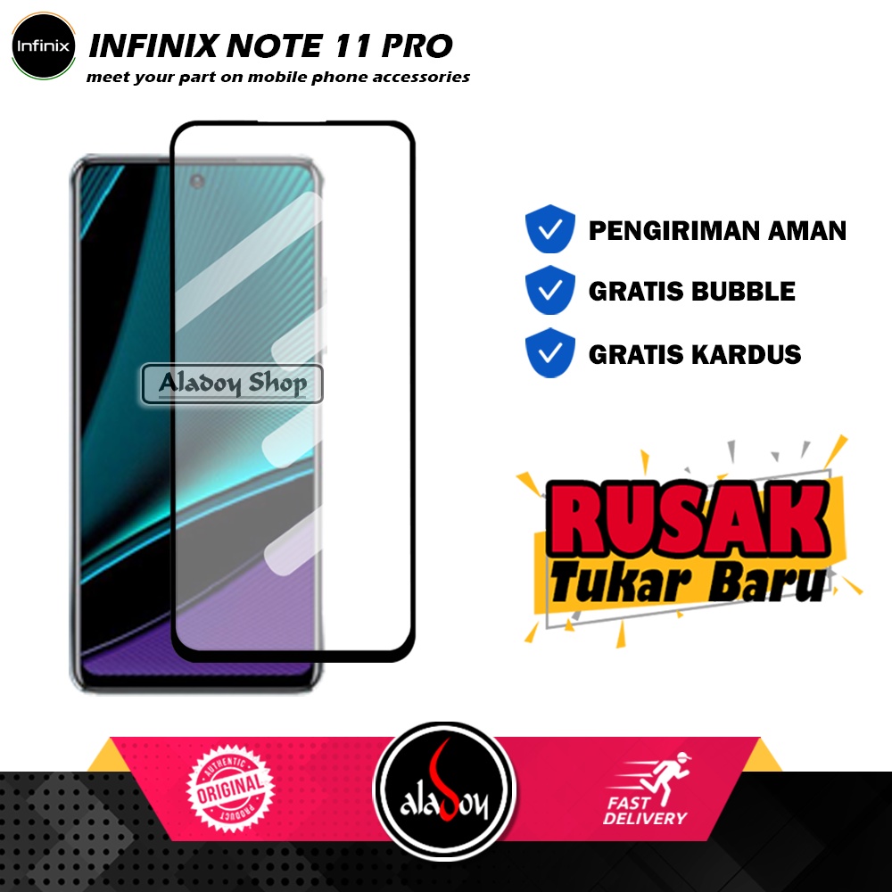 Case Infinix Note 11 Pro Armor Fushion Transparent Casing + Tempered Glass Full Layar dan Skin Carbon