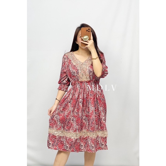 MDLV ~ 56640# Macherla Embroidered Dress Premium Korea Fashion import