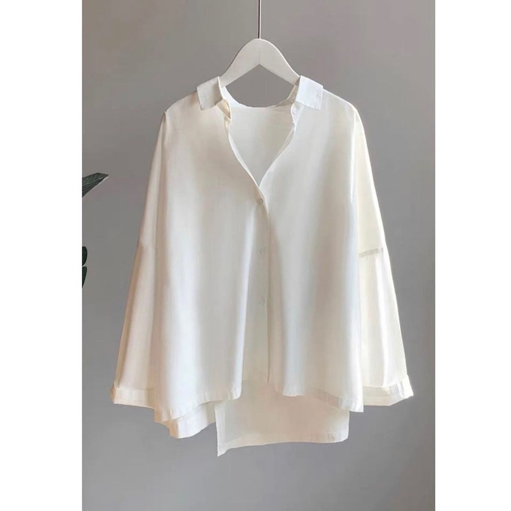 BISA COD / GLEEN TOP BAJU ATASAN KEMEJA WANITA / KEMEJA WANITA CASUAL POLOS JUMBO FORMAL IMPORT-3