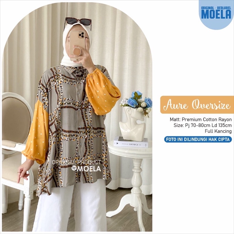 realpict SLAVI by MOELA oversize ld 140 rayon premium atasan blouse wanita big vamio avia size jumbo
