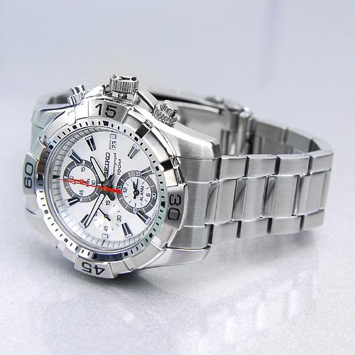 Seiko Quartz SNAE23P1 Chronograph White Dial | Jam Tangan Pria SNAE23