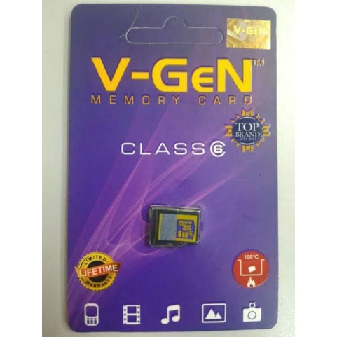 Memory Card V-GEN 8GB CLASS 6 48MBpS Memory VGEN Micro SD TF Card Memory Hp GARANSI SEUMUR HIDUP