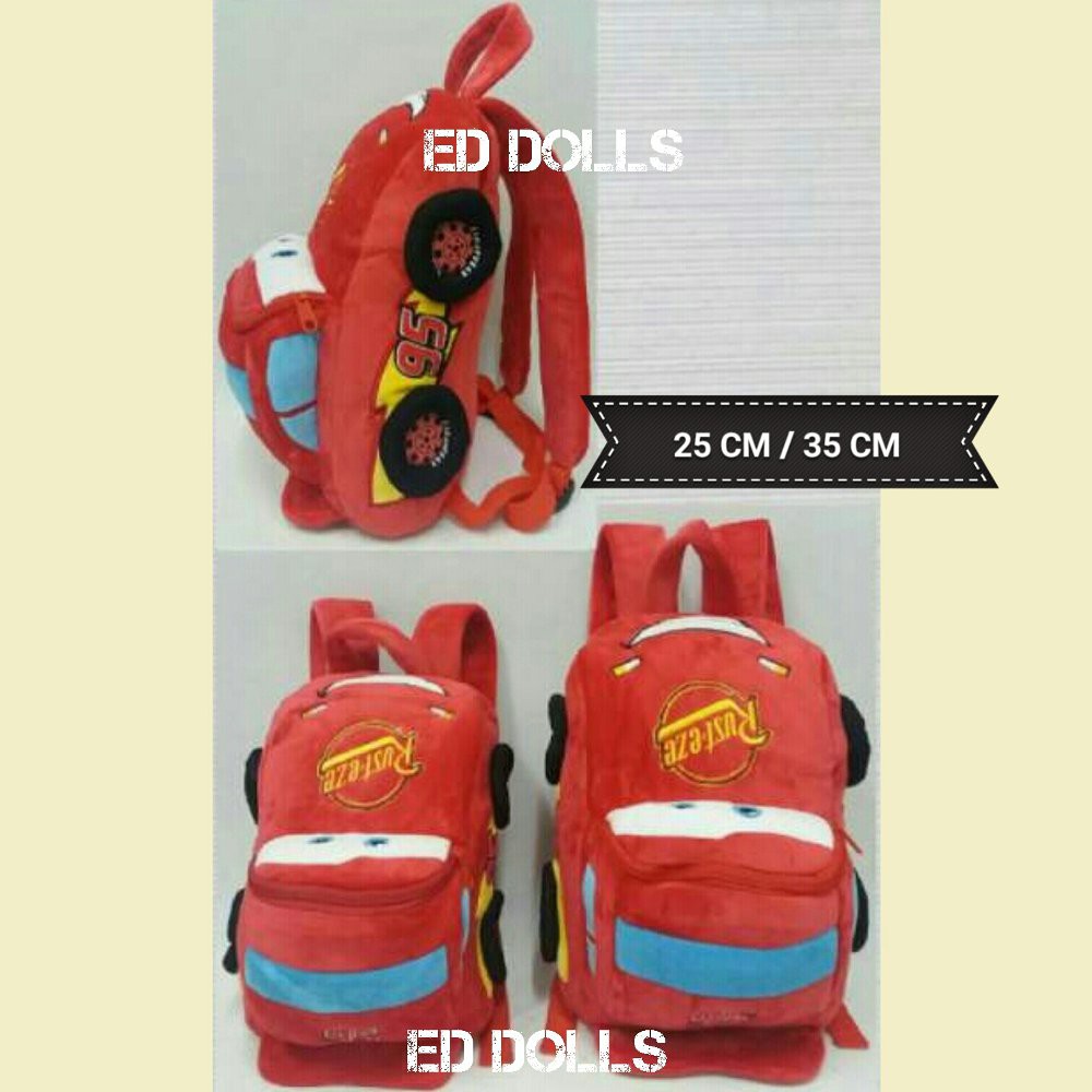 Promo TAS RANSEL BONEKA ANAK BACKPACK MOBIL CAR CARS LIGHTNING MCQUEEN   35 CM Diskon