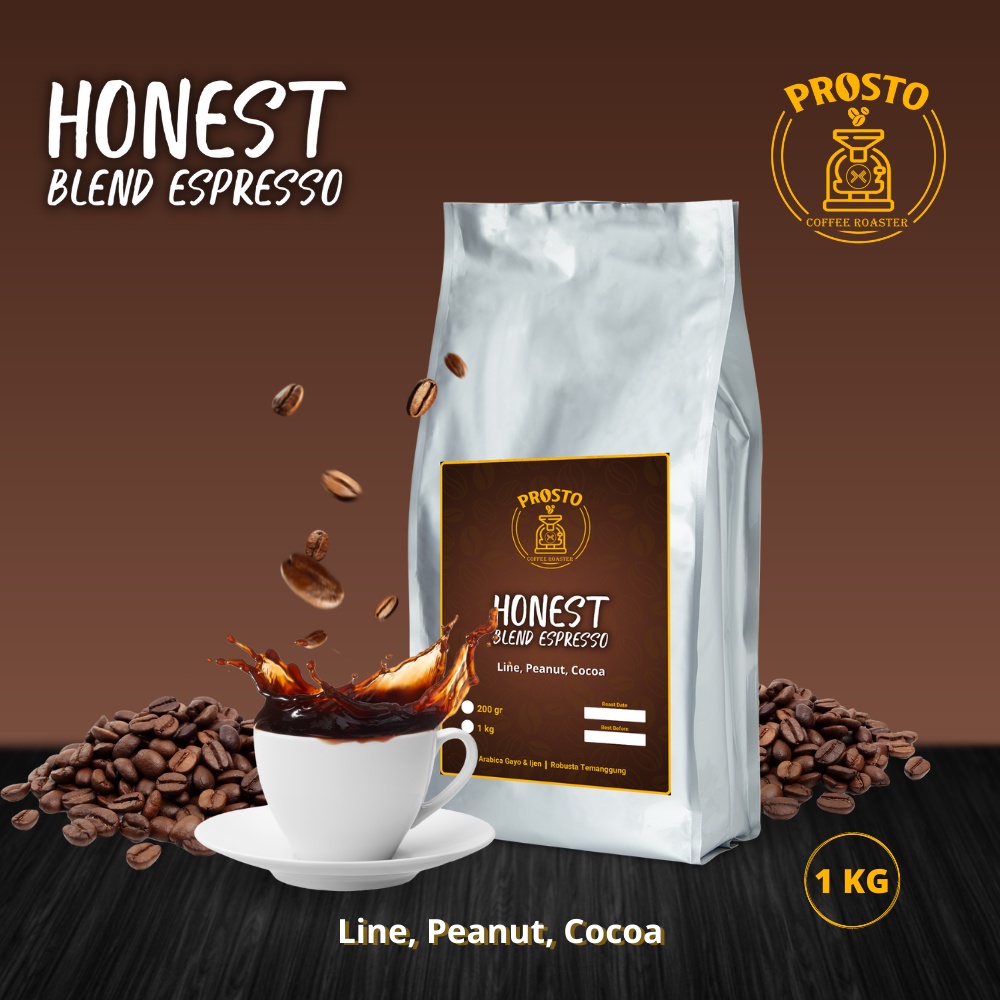 

HONEST BLEND 30% ROBUSTA : 70% ARABICA 1KG Biji/Bubuk | Roast Bean