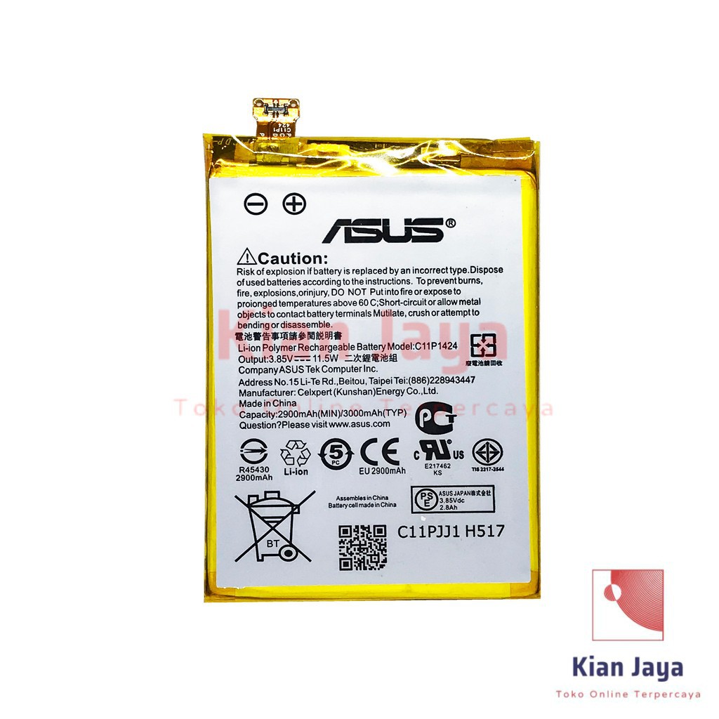 Baterai Asus Zenfone 2 5.5 inch ZE550ML ZE551ML Z00AD ZE500AD C11P1424 Original OEM Batrai Battery Hp Ori