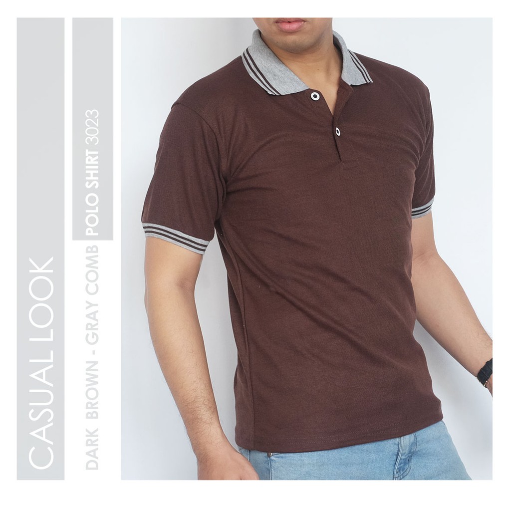 PS-3023 KAOS POLO SHIRT PRIA POLOS BIRU LAUT VARIASI HITAM LakiEst