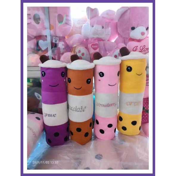 BONEKA GULING MINUMAN Milkshake BOBA LEMBUT / BONEKA GULING BOBA JUMBO MURAH/ boneka boba guling jum