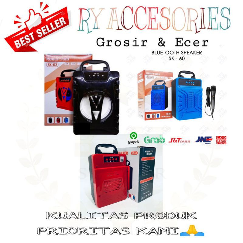 RY - Speaker Bluetooth SK-62 + Standing Wireless Speaker SK-62 SK-61 SK-60