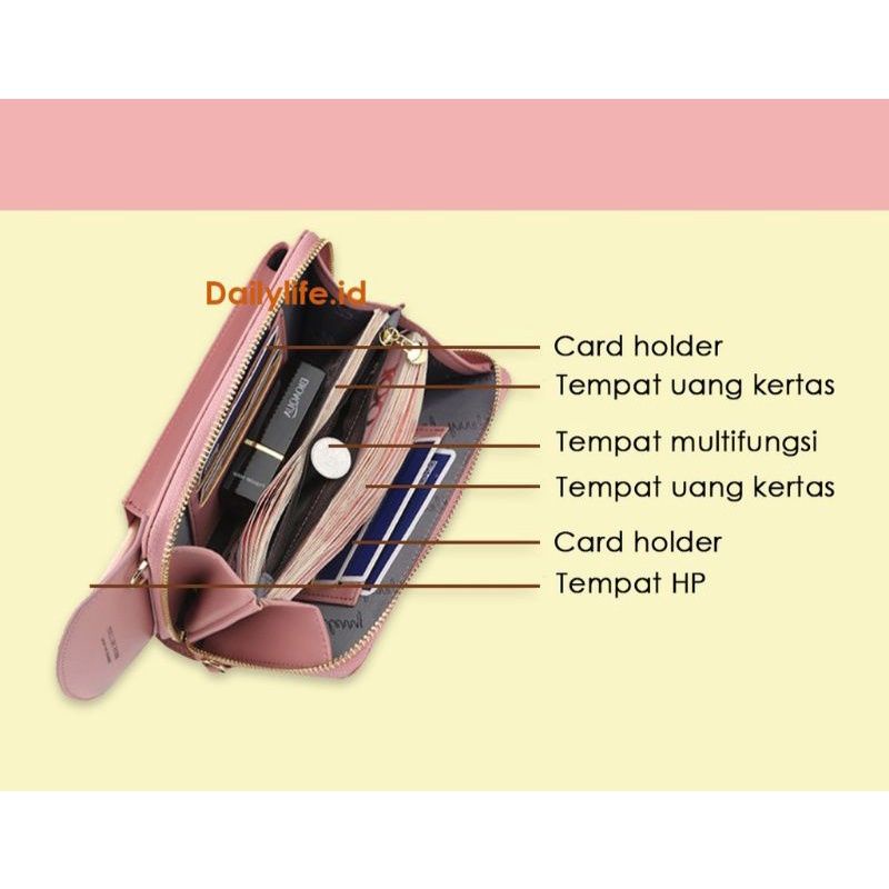 Tas selempang wanita - Pocket wanita Dompet Hp kartu minisso masa kini