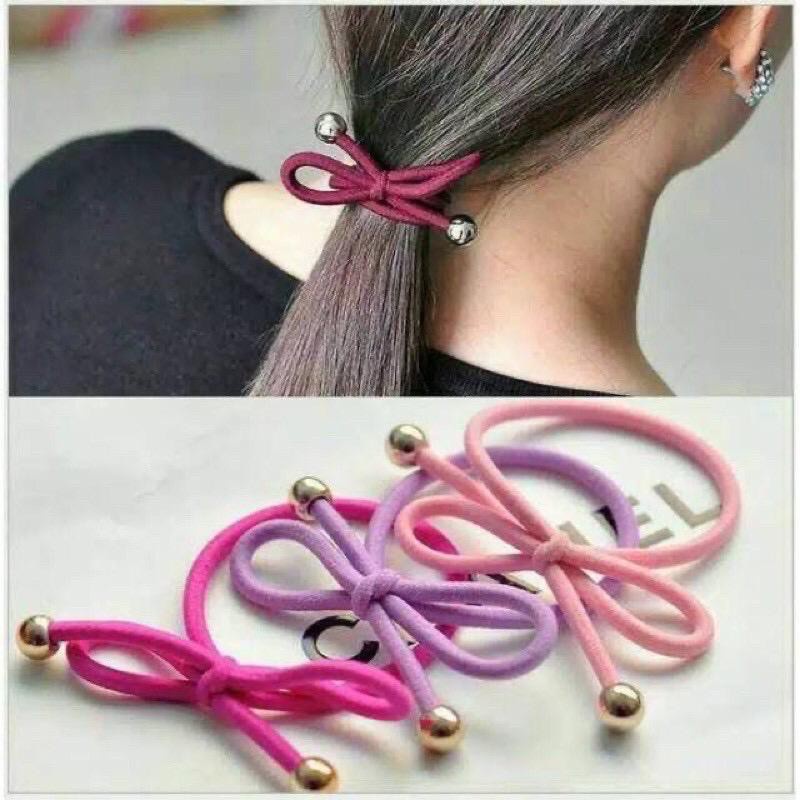 Ikat Rambut Karet Tebal Elastis PITA WARNA / Kunciran PITA Korea - MKM