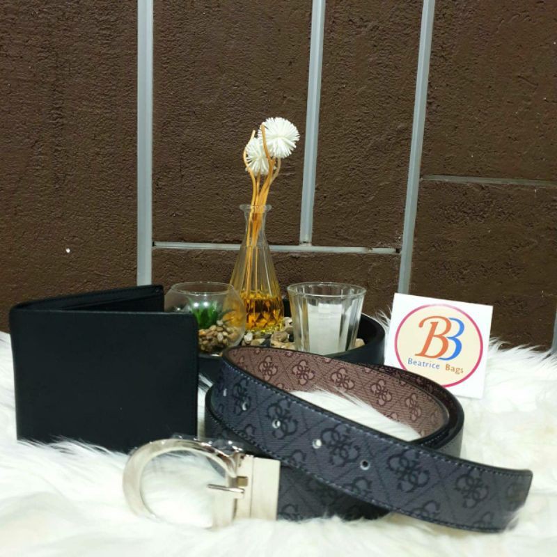 GUESS man gift box set dompet dan sabuk