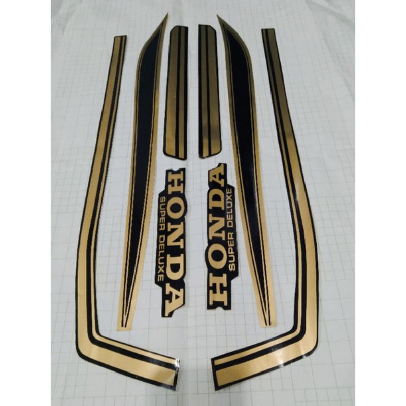 Striping GL100 1982 Super Deluxe Hitam Gold gl 100 gold