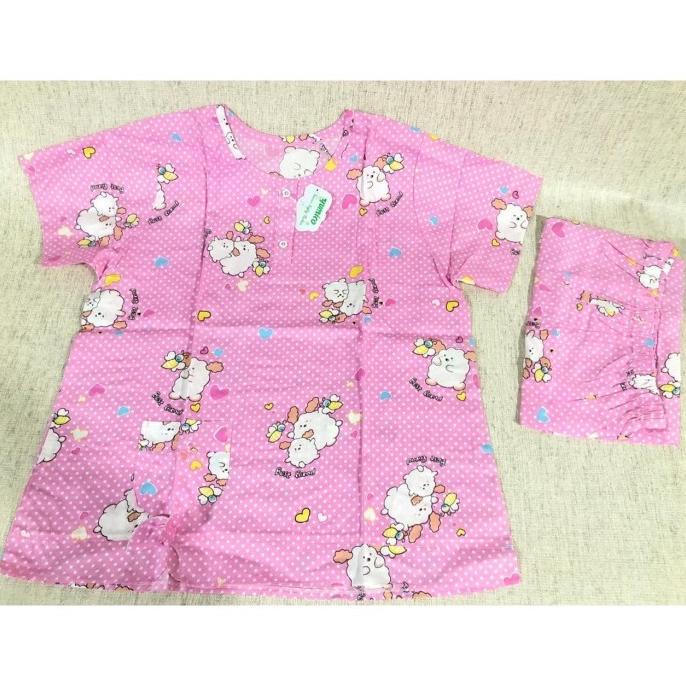 Yumico Baju Tidur Piyama Wanita Pajamas Dewasa Katun St - Fluffy New Slipvaca