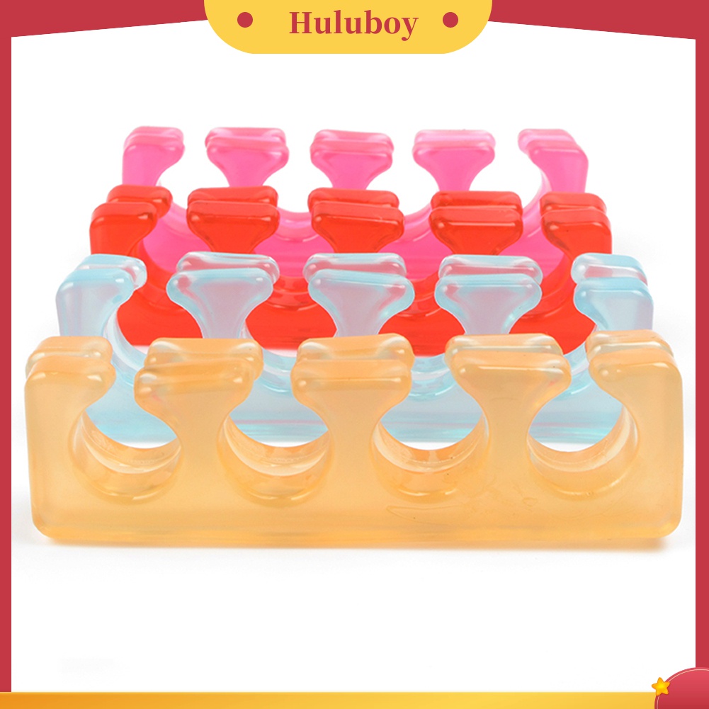 Huluboy Huluboy♡ 2pcs Pemisah Jari Kaki Bahan Silikon Lembut Untuk Manicure Pedicure