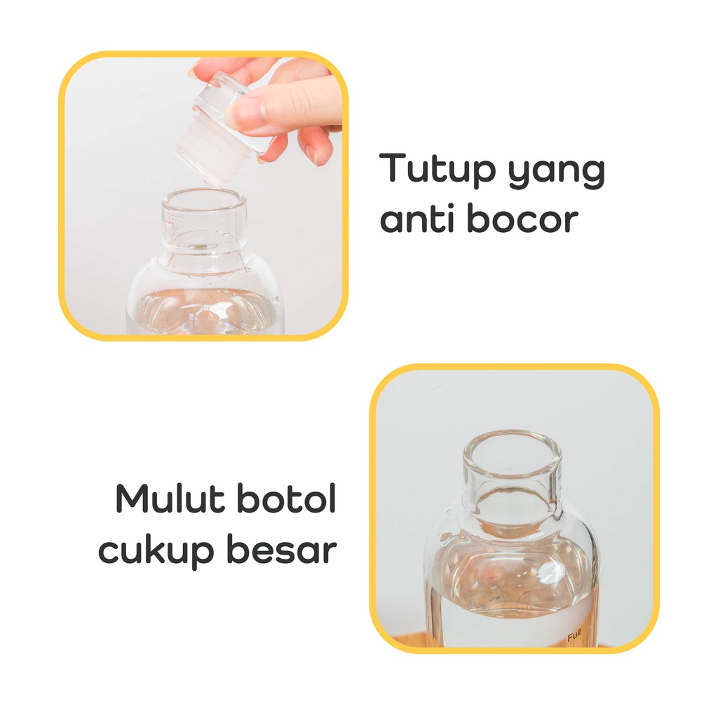 【IKONE】BITEKI Aesthetic Water Bottle Termos Botol Bening Estetik Botol Minuman Kaca Berkualitas Cantik Premium Botol Minum Kantor Sekolah Botol Minum Jug Tumblr Viral