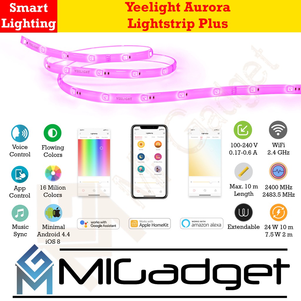 Yeelight Aurora Lightstrip Plus 2M RGB Light Strip Extendable