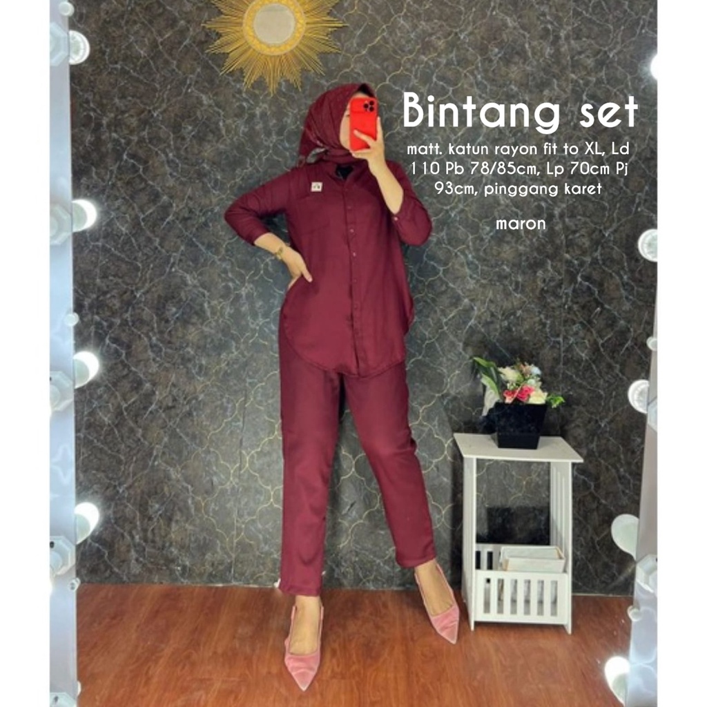 BINTANG SET CELANA WANITA KATUN PREMIUM