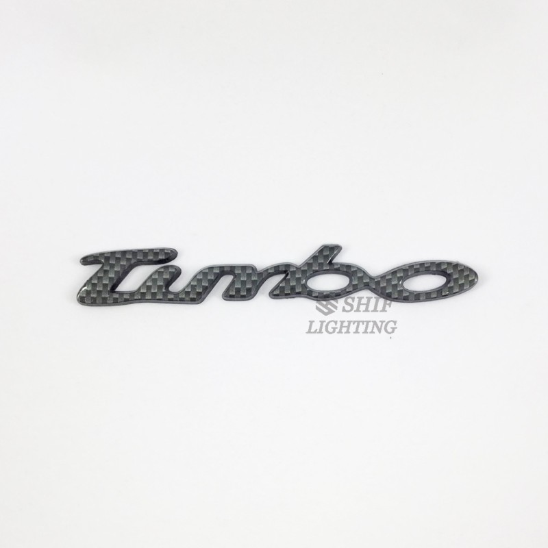 1pc Stiker Emblem / Badge Logo Turbo Bahan Karbon Fiber Untuk Samping / Belakang Mobil Mitsubishi
