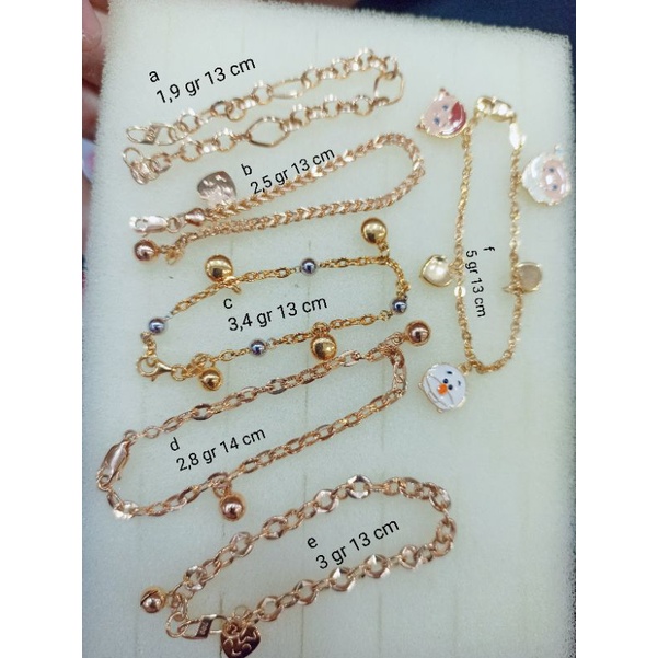 Gelang Anak Emas kadar 700/16k