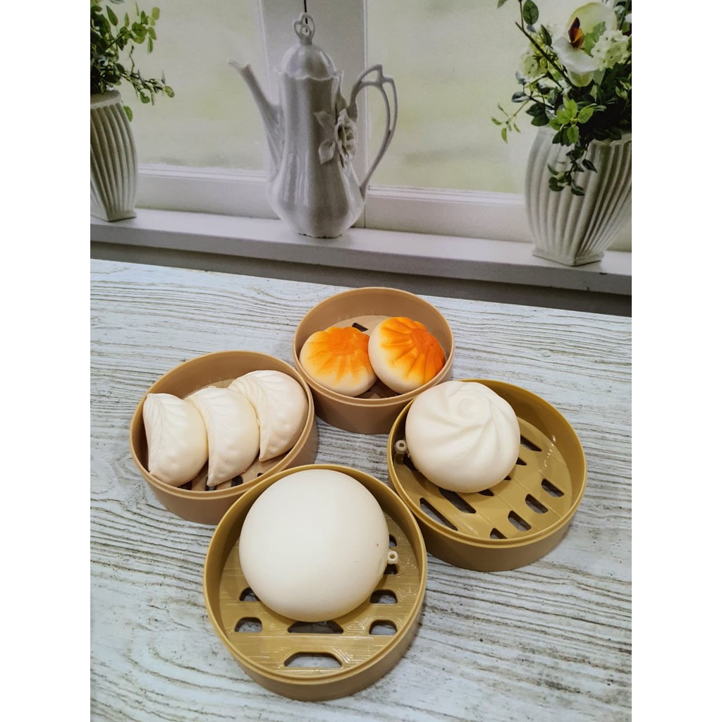 BIG SALE MRCAISEN MAINAN SQUISHY DIMSUM BAKPAU prank bakpao roti goreng swekiau bapau bapao palsu imitasi sim