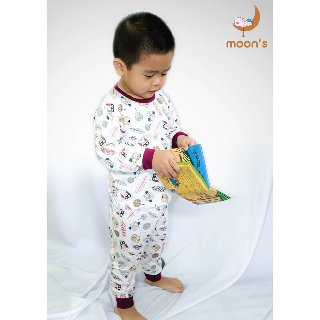 Size 2-9 Tahun PIYAMA PANJANG MOONS STELAN PIYAMA BAYI BAJU TIDUR ANAK BAJU TIDUR MURAH PAJAMA VELVE 1 2 3 4 5 6 7 8 9 10