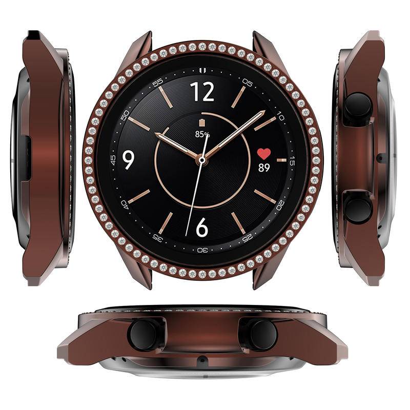 Casing Pelindung Smartwatch Samsung Galaxy Watch 3 41mm 45mm Bahan PC Aksen Berlian Imitasi Bumper