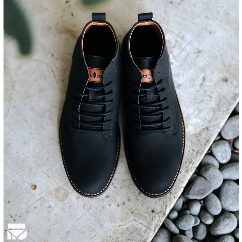 Sepatu Vintage Klasik Sporty Pria Cowok Men Boots Original Footwear | ELEANOR BLACK | FORIND x FSTP