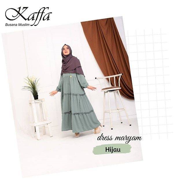 Dress maryam hijau by kaffa busana