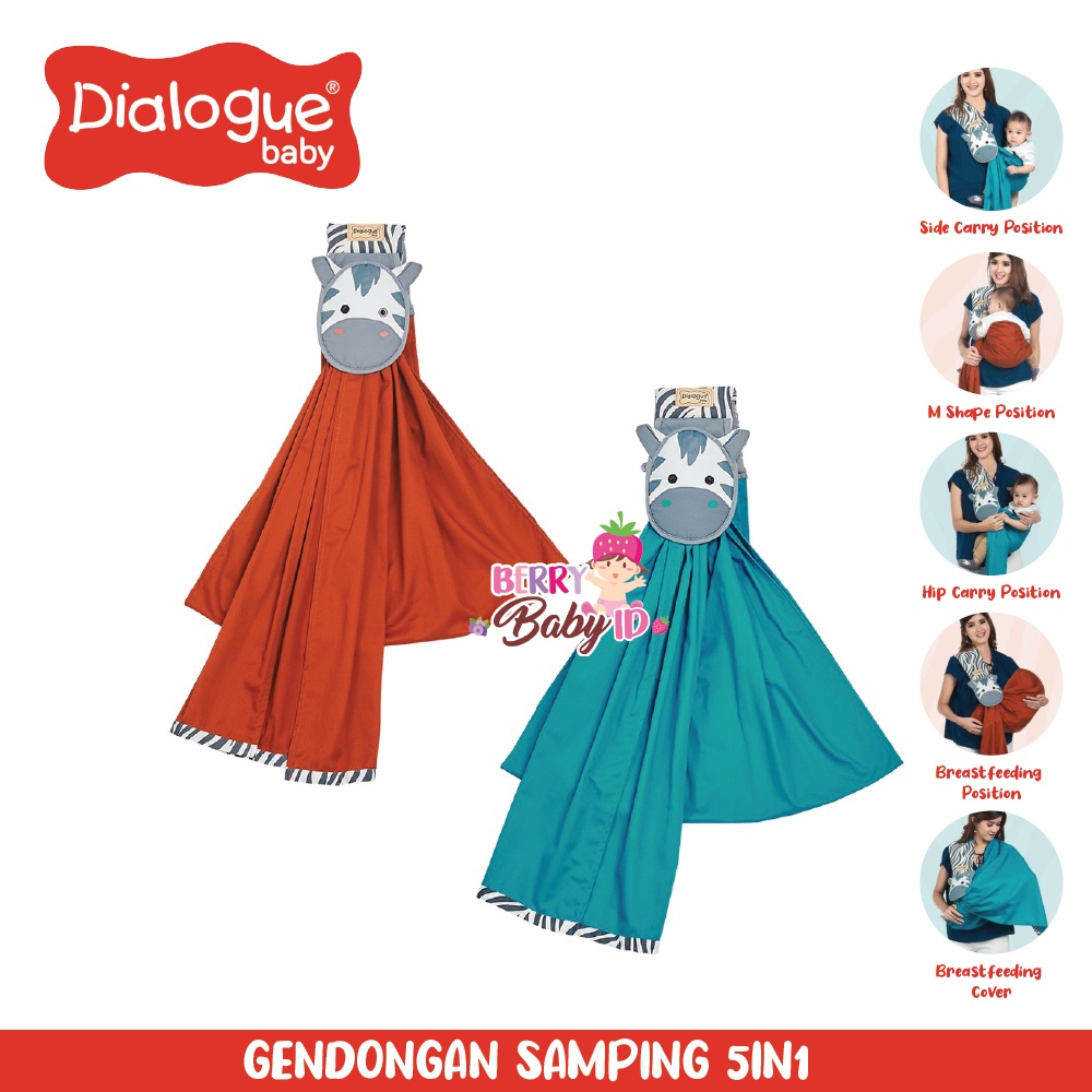 Dialogue Baby Sling Newborn 5-In-1 Gendongan Samping Bayi 5 Posisi Berry Mart