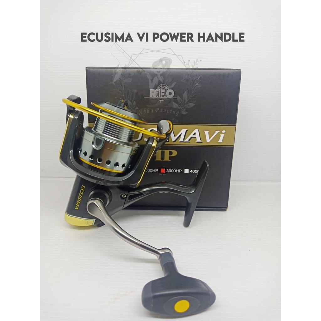 Reel Ryobi Ecusima Vi HP Power Handle 1000 2000 3000 6000 8000 5 Bearing Gulungan Pancing Original