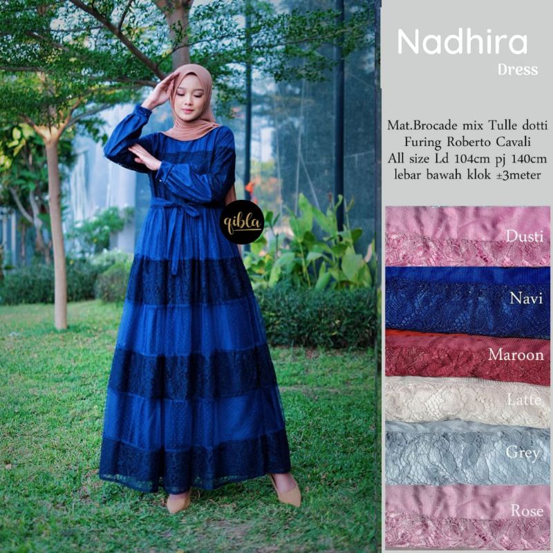 Nadira Dress Brokate mix Tille Qibla Premium