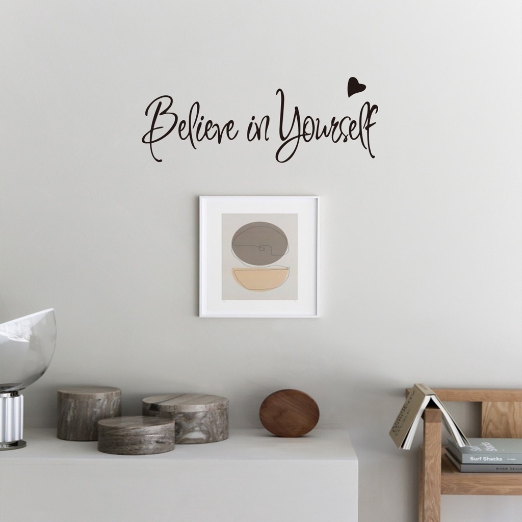 MOGYMOGY STC002 Sticker Dinding Kata Quote  Believe In Yourself Wall Sticker