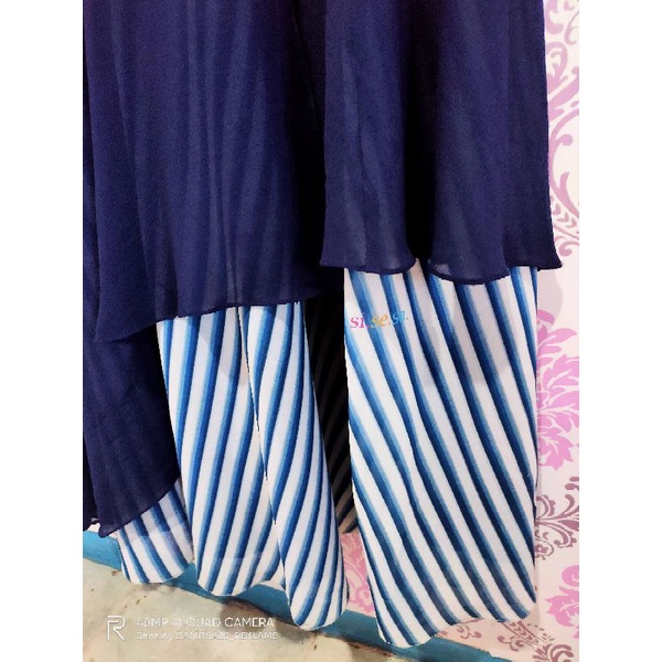 Sisesa dress set NAVY Pl  plus khimar