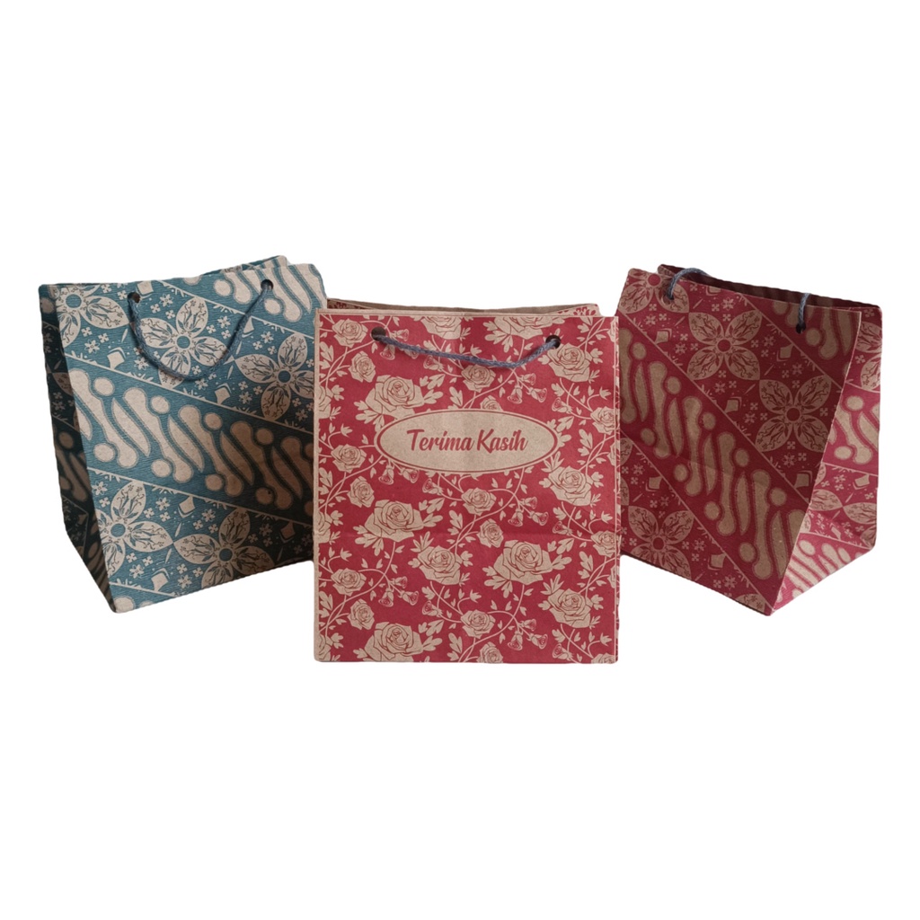 Paper Bag Motif Batik Craft Uk 14x11x16 CM Donat [ECERAN] GOODIE BAG paperbag murah / Tas Kertas kecil mini souvenir