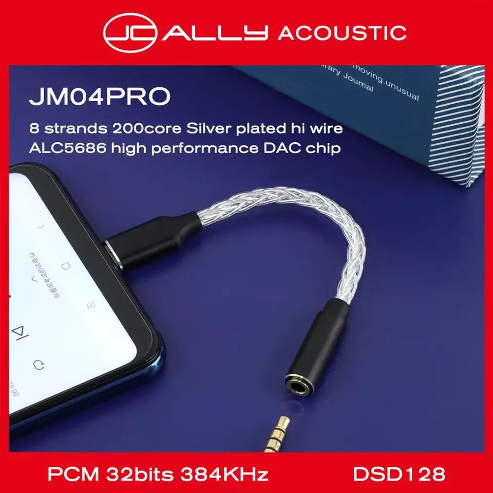 Jcally JM04 Pro Jack 3.5mm to Type C Audio DAC Dongle Adapter 32bit 384Khz - Garansi Resmi 1 Tahun