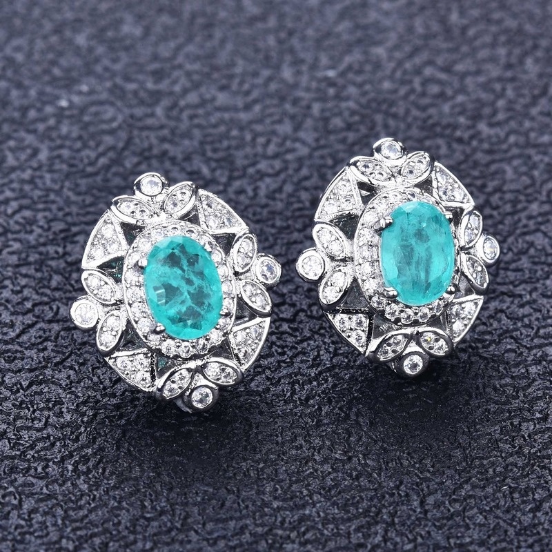 Luxury Jewelry Green Moissanite Jewelry Set