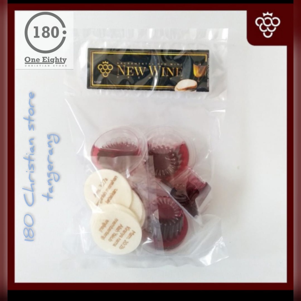 

Anggur Perjamuan Kudus Cup Premium + Hosti Ayat Kecil - Isi 5 Cup