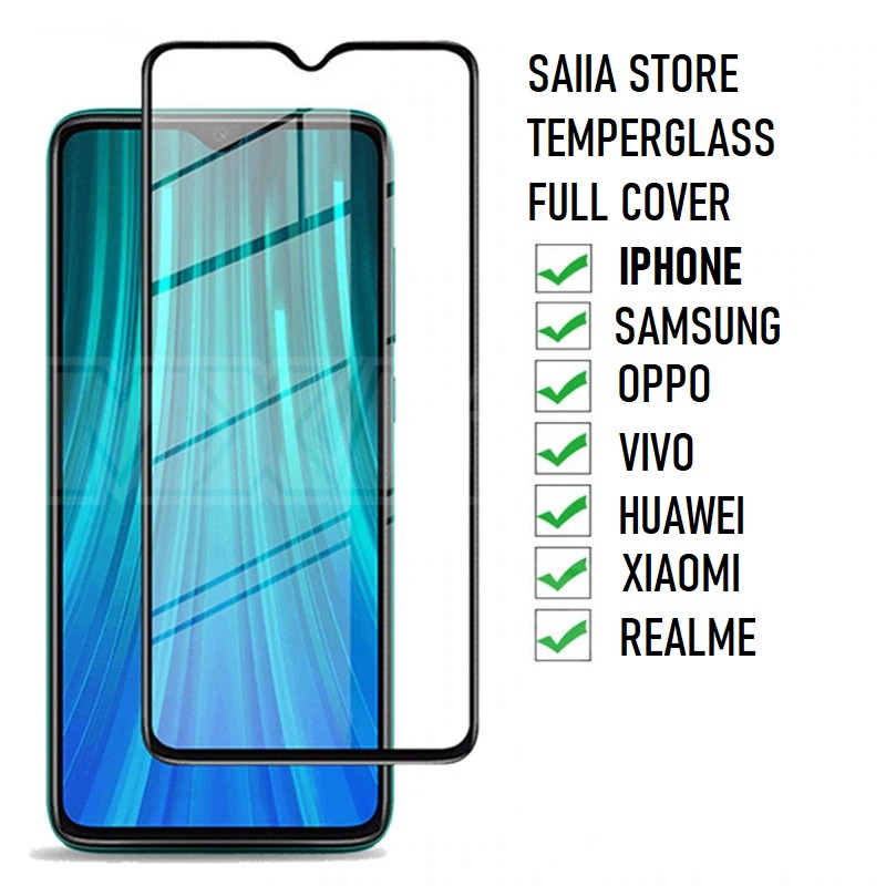 Saiia Store Temperglass Full OPPO all Series Anti gores kaca Vivo semua Tipe