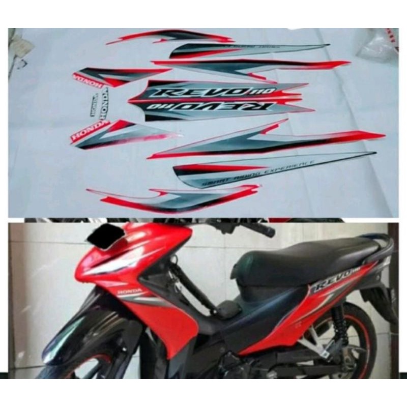 Lis striping Polet body stiker motor Revo absolute/Revo cw body full merah