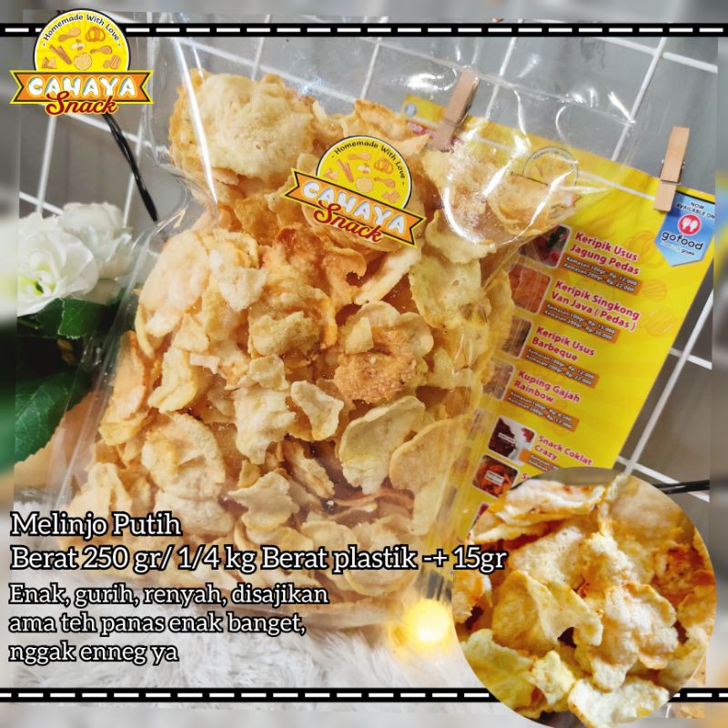 

[TERLARIS]MELINJO PUTIH ASIN GURIH SUPER 250 GR