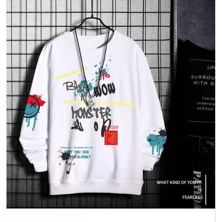 COD/DS1/BAJU SWEATSHIRT HONSTER PANJANG (M-L-XL)