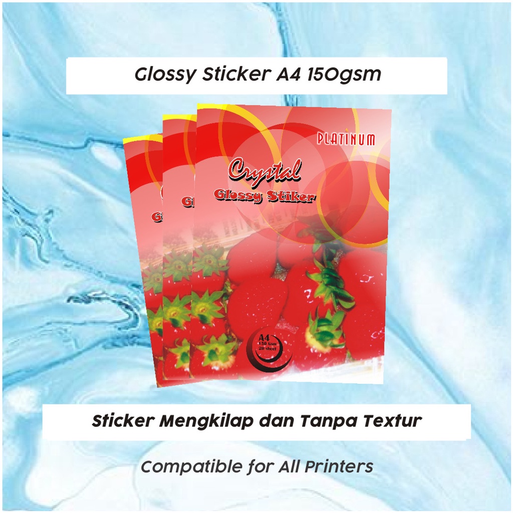 

Platinum Glossy Sticker Paper A4 150gsm