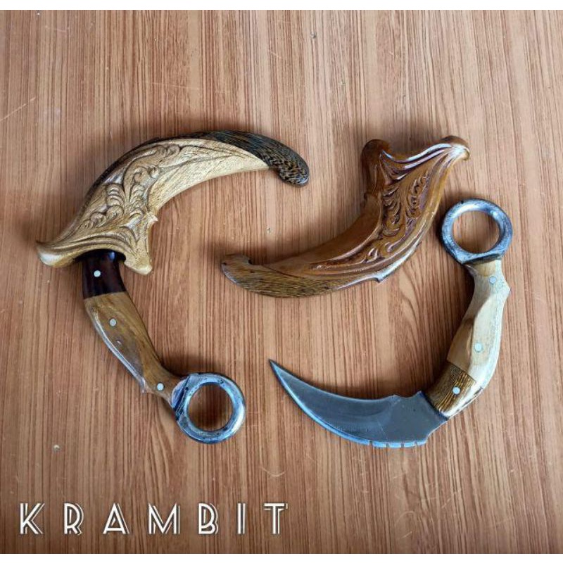 BISA COD PISAU KRAMBIT SARUNG KAYU UKIR UNIK